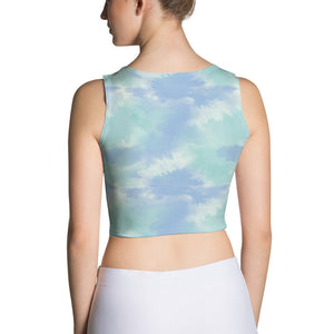 Aqua Tie Dye Fitted Crop Top