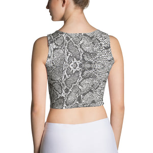 Snakeskin Print Fitted Crop Top