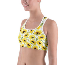Load image into Gallery viewer, Sunflower Print Sports Bra