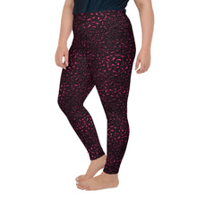 Load image into Gallery viewer, Burgundy leopard print plus size yoga leggings