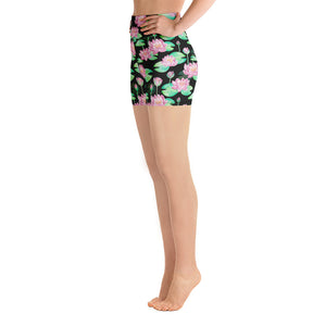 Lotus Flower High Waisted Shorts