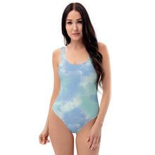 Load image into Gallery viewer, Aqua tie dye one piece swimsuit bodysuit