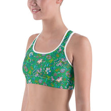 Load image into Gallery viewer, Lula Activewear green secret garden print sports bra