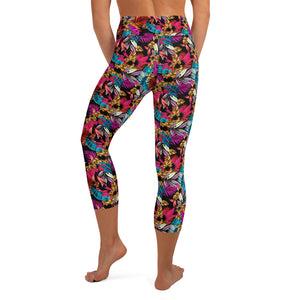 Bright cropped womens leggings