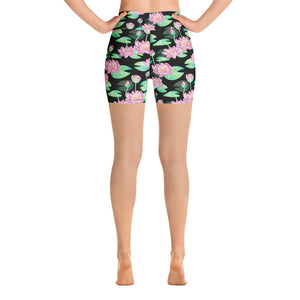 Lotus Flower High Waisted Shorts