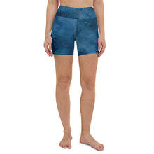 Load image into Gallery viewer, Blue high waisted yoga shorts