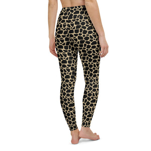 Giraffe print high waisted leggings