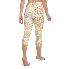 Load image into Gallery viewer, Gold Leopard Print High Waisted Capri Leggings 