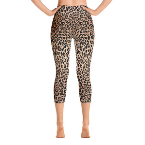 Lula Activewear Leopard Print High Waisted Capri Yoga Tights