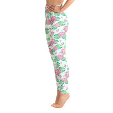 Load image into Gallery viewer, Lula Activewear White Lotus Flower High Waisted Yoga Leggings