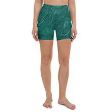 Load image into Gallery viewer, Green High Waisted Yoga Shorts