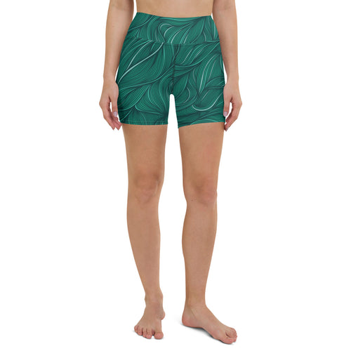 Green High Waisted Yoga Shorts