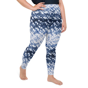 Blue plus size yoga leggings for women