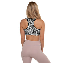 Load image into Gallery viewer, Lula Activewear black and white leopard print padded sports bra