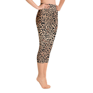 Lula Activewear Leopard Print High Waisted Capri Yoga Tights
