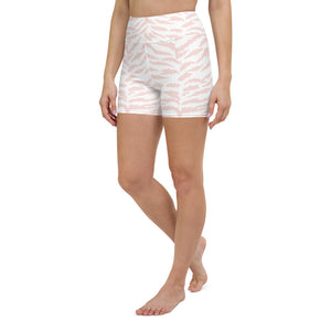 Pink Zebra High Waisted Yoga Shorts
