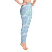 Load image into Gallery viewer, Aqua Tie dye high waisted yoga tights