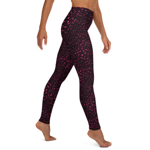 Burgundy Leopard Print High Waisted Leggings