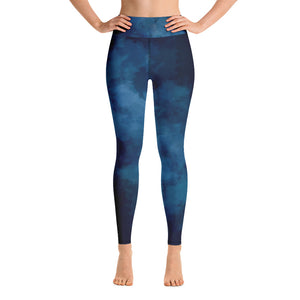Midnight blue print high waisted comfortable yoga leggings