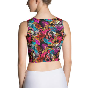 Cropped floral activewear top for women