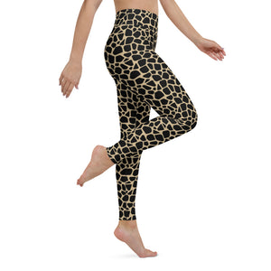 Giraffe print high waisted leggings