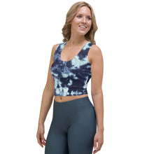 Load image into Gallery viewer, Blue tie dye fitted crop top