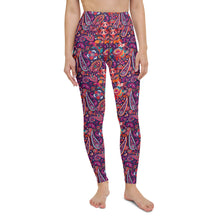 Load image into Gallery viewer, Pink Paisley High Waisted Leggings