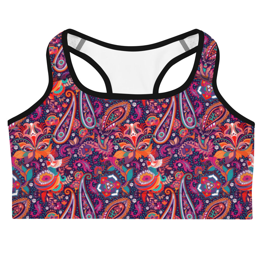 Pink Paisley Sports Bra