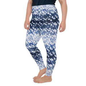 Blue plus size yoga leggings for women]