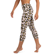 Load image into Gallery viewer, Pink Leopard Print High Waisted Gym Yoga Running Capri Leggings