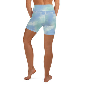 Aqua tie dye high waisted booty shorts