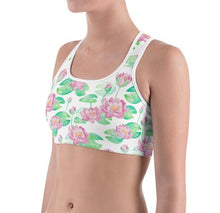 Load image into Gallery viewer, Lula Activewear White Lotus Flower Sports Bra