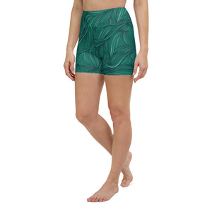 Green high waisted biker shorts