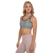 Load image into Gallery viewer, Lula Activewear black and white leopard print padded sports bra