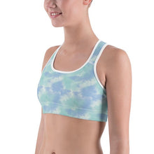 Load image into Gallery viewer, Aqua Tie Dye Sports Bra