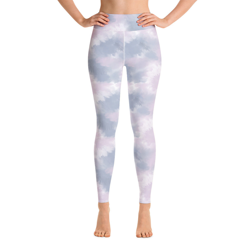 Lilac Tie Dye High Waisted Leggings/ dance yoga gym tights
