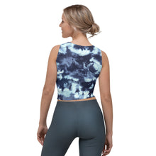 Load image into Gallery viewer, Blue tie dye fitted crop top