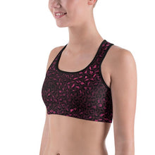 Load image into Gallery viewer, Burgundy leopard print sports bra