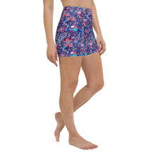 Load image into Gallery viewer, Blue Paisley High Waisted Shorts