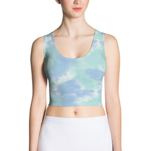 Load image into Gallery viewer, Aqua Tie Dye Fitted Crop Top
