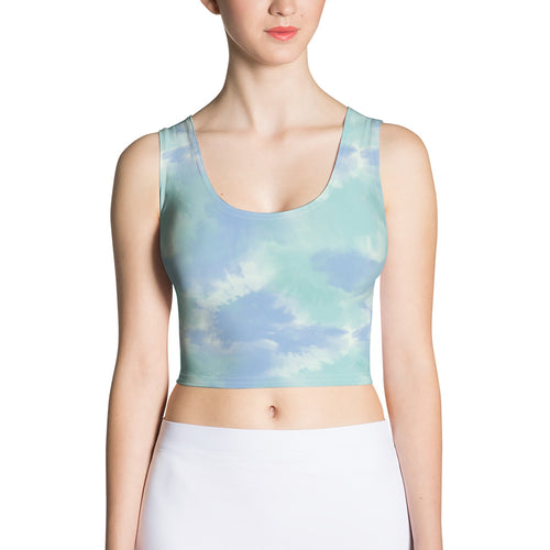 Aqua Tie Dye Fitted Crop Top