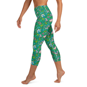 Lula Activewear Secret Garden High Waisted Capri Yoga Leggings