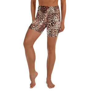 Wild leopard print high waisted booty shorts