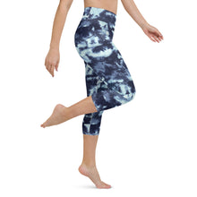 Load image into Gallery viewer, blue tie dye high waisted capri leggings